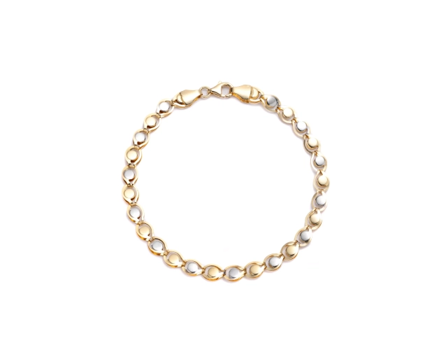 Bransoletka ze złota kulkowa segmentowa zapinana na karabińczyk