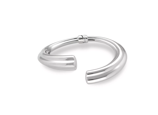 Bransoletka srebrna gruba o otwartej konstrukcji