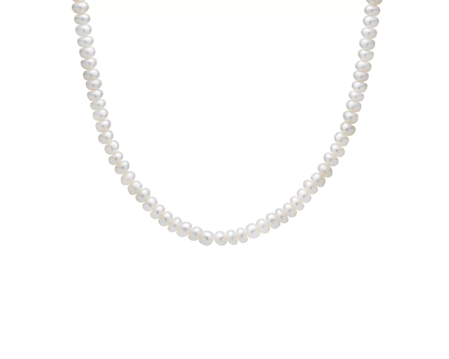 Naszyjnik stalowy z perłami