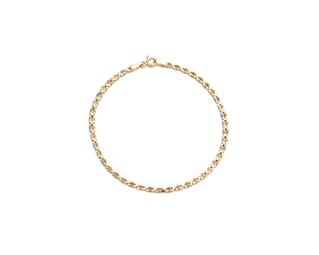 Bransoletka złota z kulkami dwukolorowa