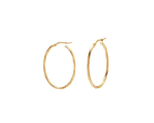 Kolczyki złote cienkie koła z tłoczonym wzorem