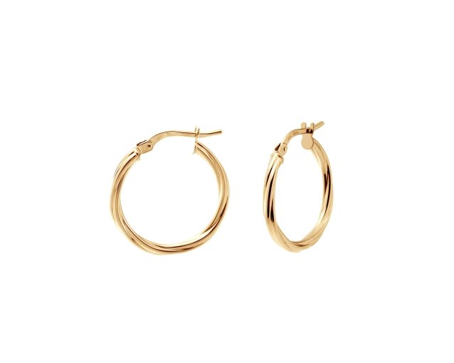 Kolczyki złote koła z tłoczonym wzorem