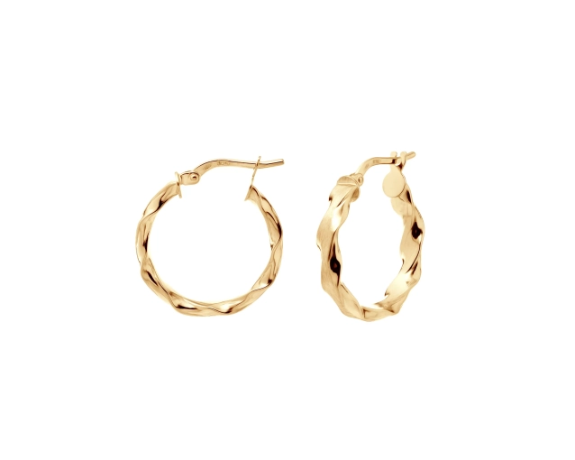 Kolczyki złote małe koła z tłoczonym wzorem