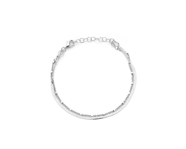 Bransoletka srebrna podwójna z kulkami