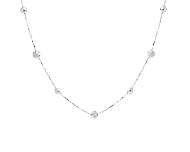 Naszyjnik srebrny z siedmioma kulkami