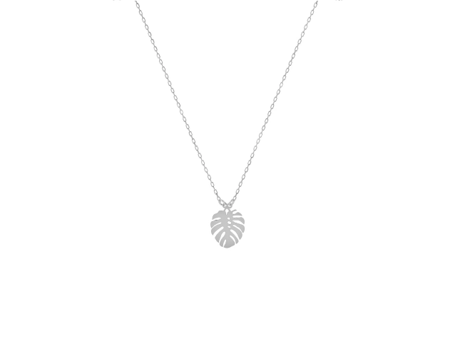Naszyjnik srebrny liść monstery