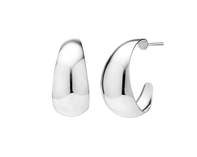 Kolczyki srebrne koła o szerokim przekroju zapinane na sztyft