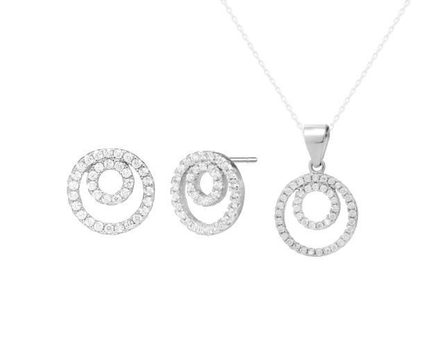 Komplet srebrny z cyrkoniami