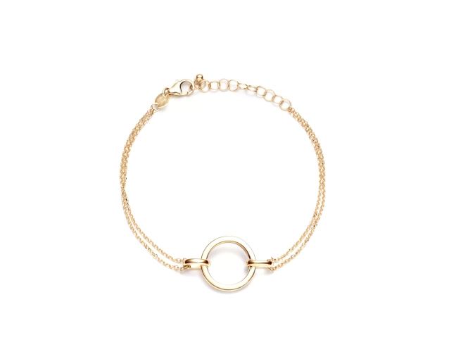 Bransoletka złota podwójna z kółkiem