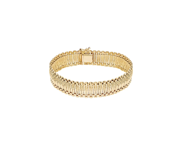 Bransoletka złota szeroka segmentowa