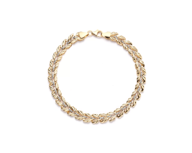 Bransoletka złota warkocz dwukolorowa