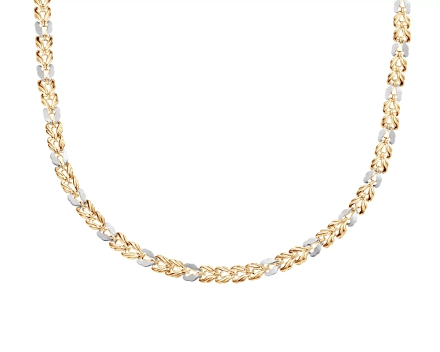 Naszyjnik złoty splot Królewski dwukolorowy