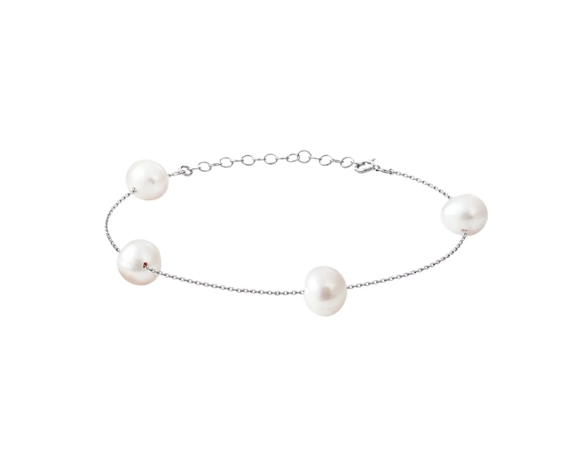 Bransoletka srebrna z perłami 