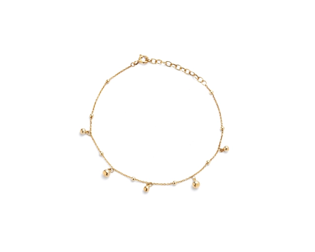 Bransoletka srebrna łańcuszkowa z regulacją i drobnymi zawieszkami-kuleczkami