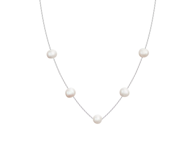 Naszyjnik srebrny z perłami 