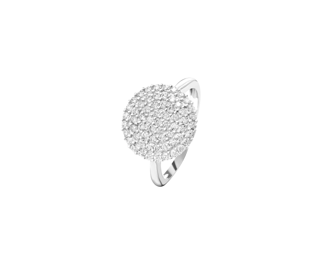 Pierścionek srebrny z białymi cyrkoniami