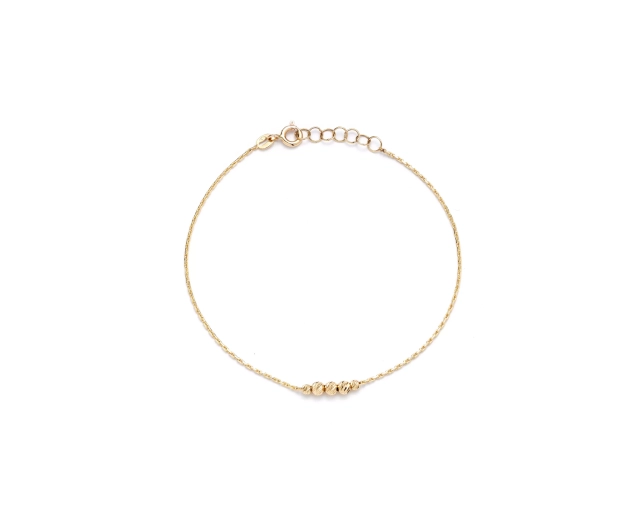 Złota bransoletka z kuleczkami, złoto 585, subtelna, elegancka