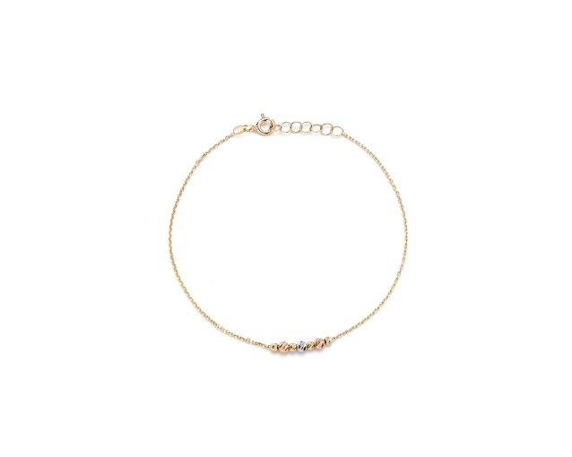 Złota bransoletka z kuleczkami 