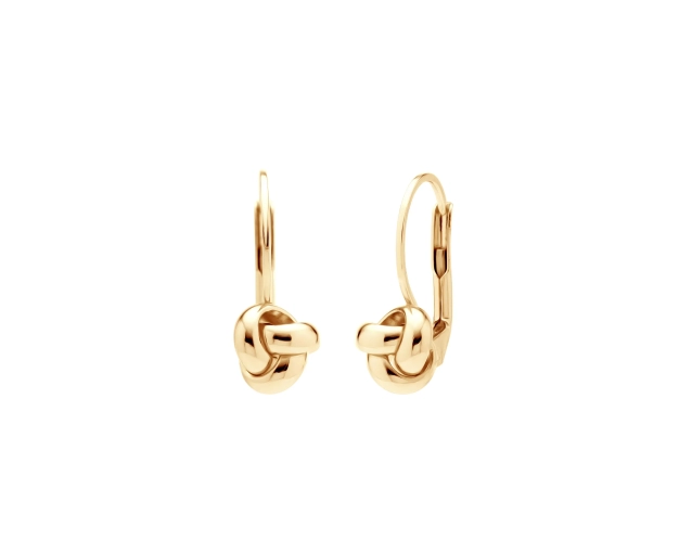 Złote kolczyki supełki