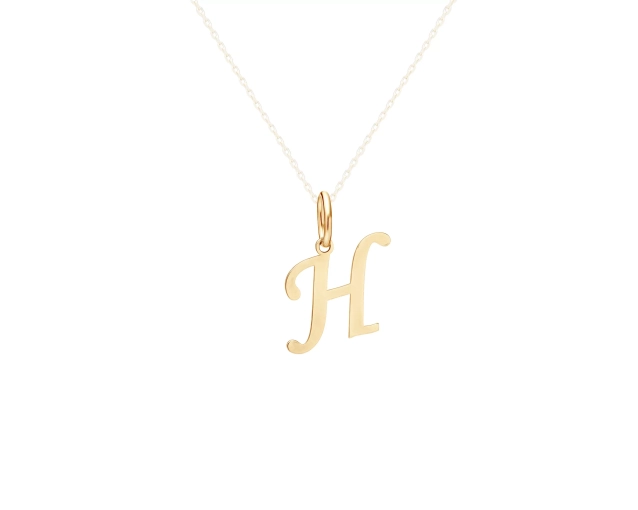 Złota zawieszka literka H z próby 585