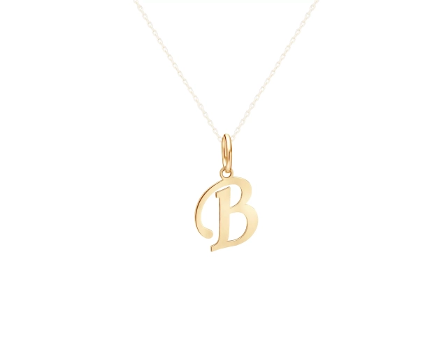 Złota zawieszka literka B