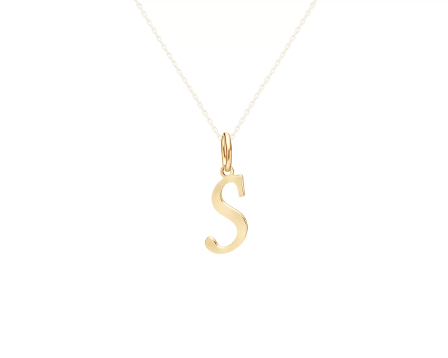 Złota zawieszka literka S
