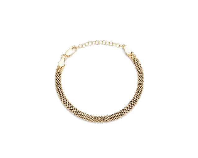 Srebrna pozłacana bransoletka pleciona tuba