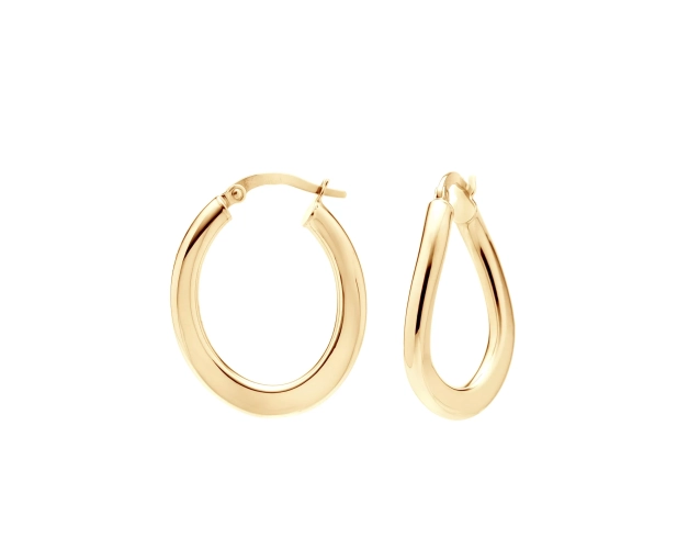 Złote kolczyki płaskie koła, zapięcie kreol, subtelne, eleganckie