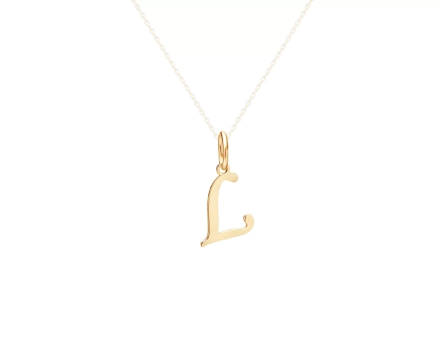 Złota zawieszka literka L