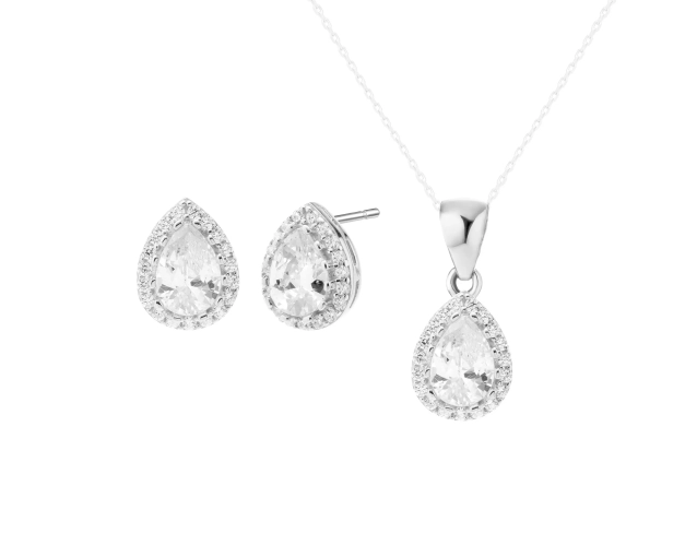 Komplet srebrny z cyrkoniami