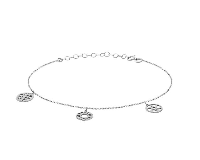 Srebrna bransoletka Schubert z ażurowymi zawieszkami – elegancka i subtelna biżuteria