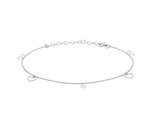Srebrna bransoletka Schubert z sercami i cyrkoniami – romantyczny akcent