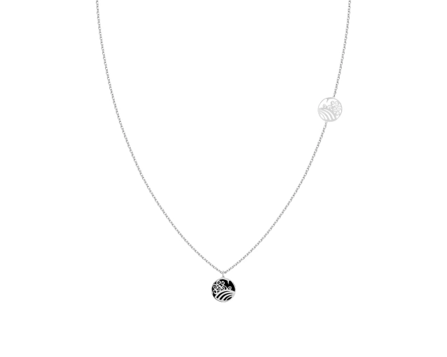 Srebrny naszyjnik Schubert z ażurowym medalionem inspirowanym naturą – elegancja w prostej formie