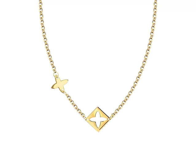 Pozłacany naszyjnik Schubert z geometrycznymi zawieszkami – elegancja i blask