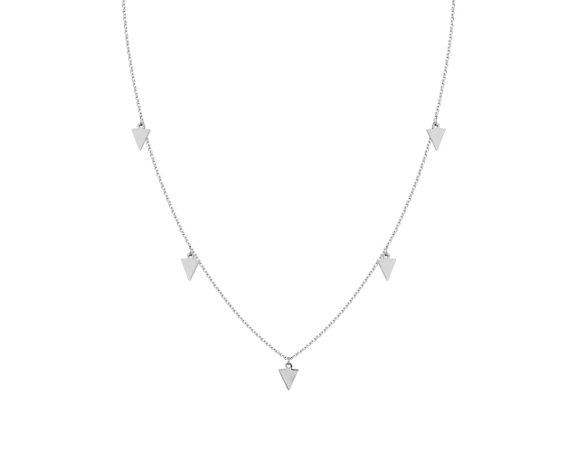 Srebrny naszyjnik Schubert z trójkątnymi zawieszkami – elegancja i minimalizm