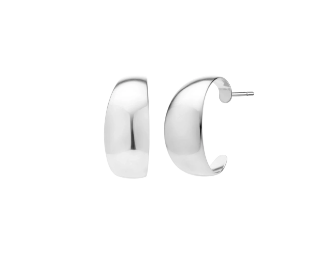 Kolczyki srebrne półokrągłe