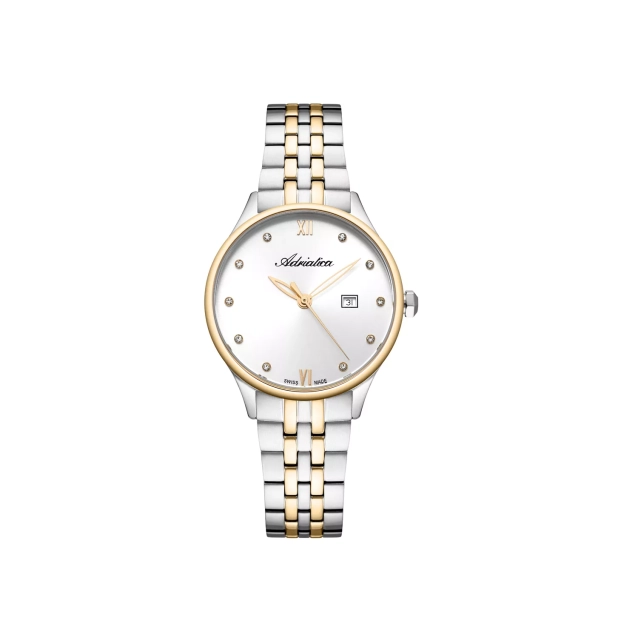 Zegarek damski Adriatica złoto-srebrny z mineralnym szkłem