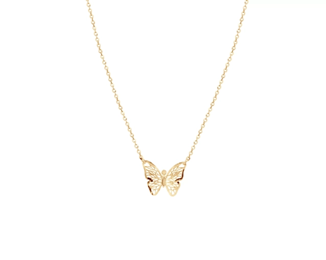 Złoty naszyjnik z motylem