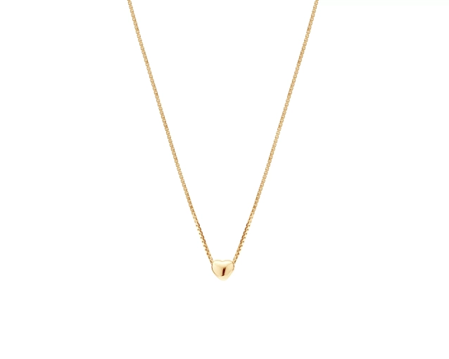 Złoty naszyjnik z zawieszką z sercem