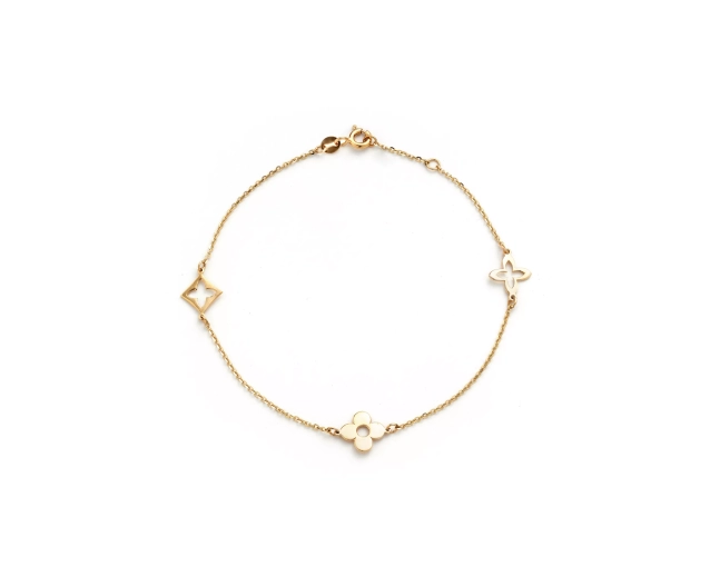 Bransoletka złota z geometrycznymi motywami