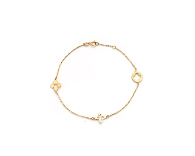 Bransoletka złota z motywem koniczyn