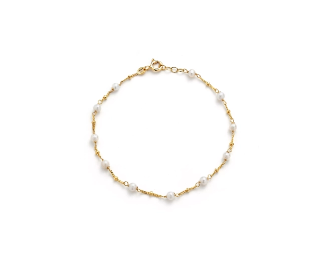 Bransoletka złota z perłami