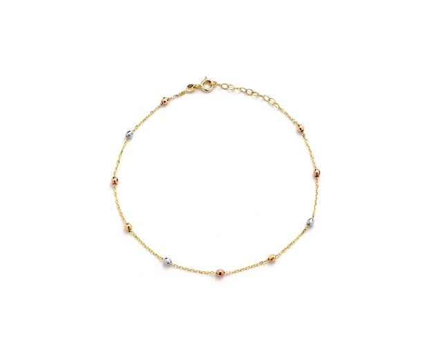 Bransoletka złota z kulkami