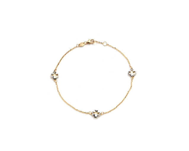 Bransoletka złota z kwiatami