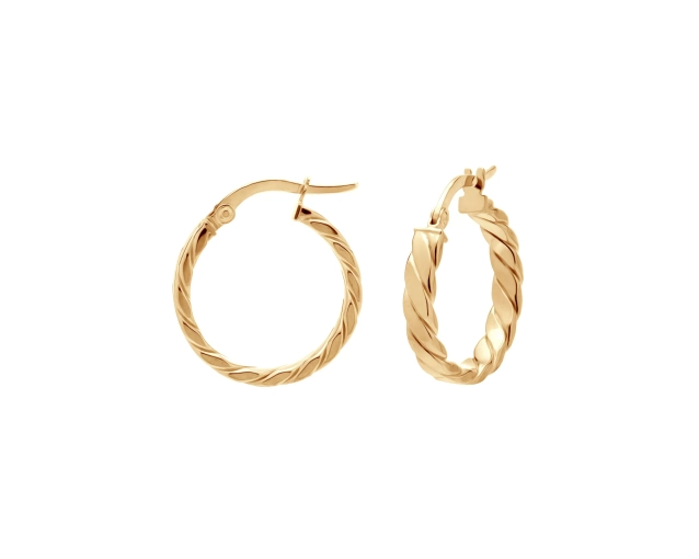 Kolczyki złote plecione koła