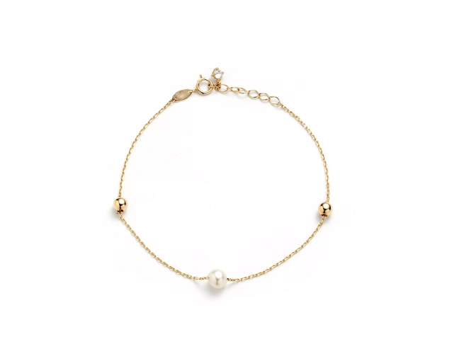 Bransoletka złota z perłą 