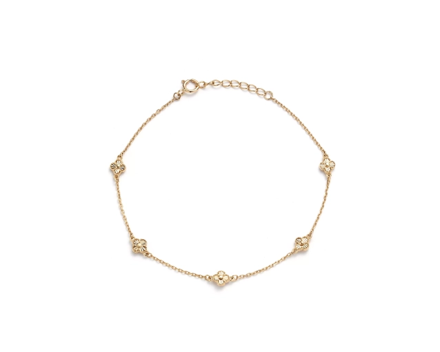 Bransoletka złota z kwiatami