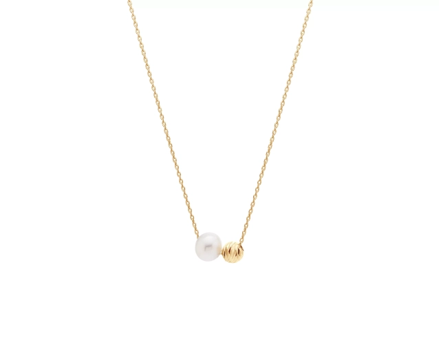 Naszyjnik złoty z perłą 