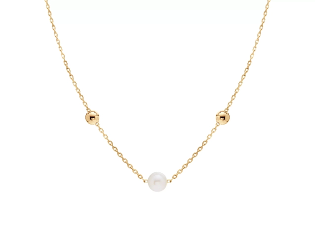 Naszyjnik złoty z perłą 