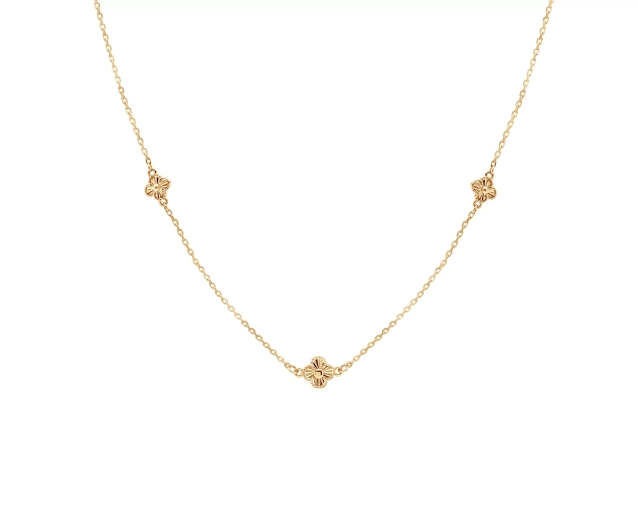 Naszyjnik złoty z kwiatami